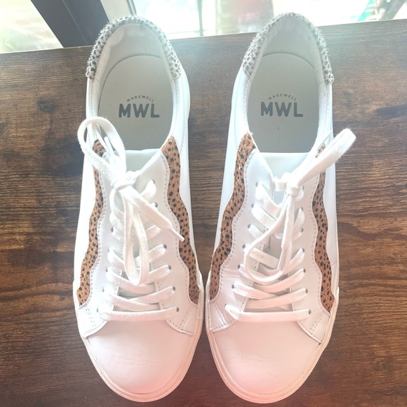 Madewell sidewalk Low-top sneaker in leather & Calf Hair Wave edition - Picture 5 of 14
